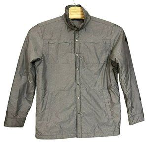 The North Face Gray Leffterts‎ Snap Up Nylon Blend Jacket Mens M *Flaw*